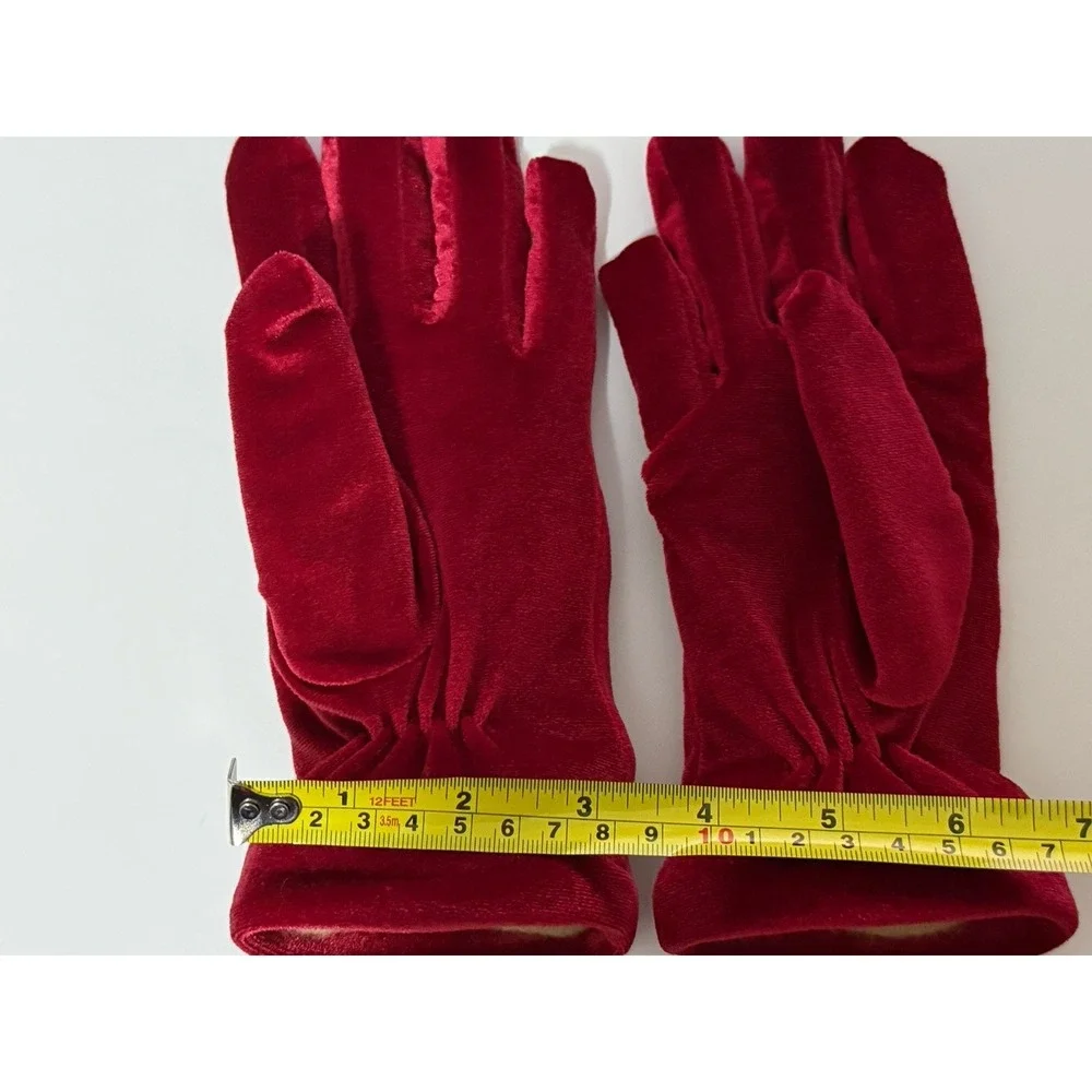 Cejon Thinsulate Women's Vintage Red Velvet Gloves‎ SMALL-MEDIUM ONE SIZE